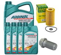 Set Filtro Olio Motore ADDINOL 5W-40 9 Litri + Vite Per Mercedes Sprinter Vito