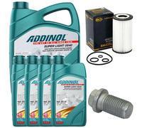Set Filtro Olio Motore ADDINOL 5W-40 9 Litri + Viti Per Mercedes E-Class CLK
