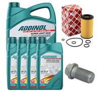 Set Filtro Olio Motore ADDINOL 5W-40 9 Litri + Viti Per Mercedes E-Class CLK