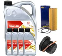 Set Filtro Olio Motore Febi SAE 10W-40 9 Litri + Vite Per Audi A6 A8 2.7 3.0 TDI