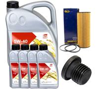 Set Filtro Olio Motore Febi SAE 5W-40 9 Litri + Vite Per Audi A6 A8 2.7 3.0 TDI