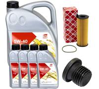 Set Filtro Olio Motore Febi SAE 5W-40 9 Litri + Vite Per Audi A6 A8 2.7 3.0 TDI