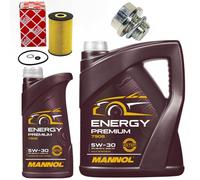 Set Filtro Olio Motore MANNOL 5W-30 API SN 6 Litri + Vite Per KIA Sorento I 3.3