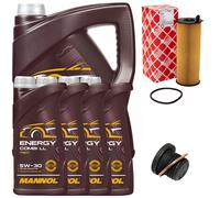 Set Filtro Olio Motore MANNOL 5W-30 API SN 9 Liter + Vite Per Audi Q7 VW Phaeton