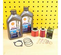 Set Filtro Olio Shell 15w50 per : KTM 400 540 620 LC4 Sc SXC Con Microfiltro