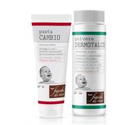 Set Fiocchi di Riso Pasta Cambio Crema Protettiva e Polvere Dermotalco, con Ceramidi e Kokum, per Bebè, 2 Unità