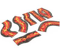 Set fiume modulare 2D compatibili con Warmachine & Hordes, Warhammer Age of Sigmar, Warhammer 40k, Star Wars Legion - Lava - 7 pezzi