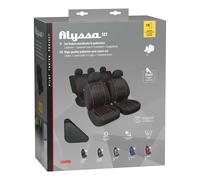 Lampa Set coprisedili auto Alissa – Fodere coordinate universali in poliestere imbottite – Nero