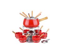 SET FONDUTA 23 PEZZI BOURGUIGNONNE EVA ACCIAIO ROSSA LUCIDO FORCHETTE CIOTOLE