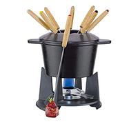 Set fonduta in ghisa GRENOBLE nero, Ø 15,5 cm con 8 forchette per fonduta