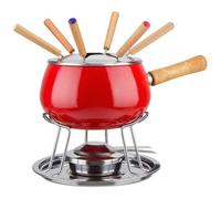 Fonduta Smaltata Rossa Set Pezzi 12