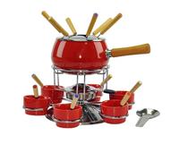 Set fonduta professionale pz.23 rosso con coppette e posate
