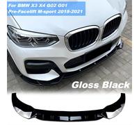 Set For BMW X3 X4 G02 G01 Pre-Facelift M-sport 2018-21 Front Bumper Splitter Lip
