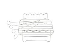 Set for griglia da esterno con spiedini quadrati, friggitrice ad aria, vaporiera, staffa for barbecue in acciaio inossidabile