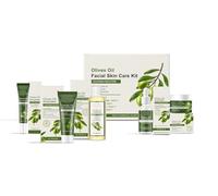 Set For La Cura Della Pelle Del Viso All'olio D'oliva - Idratante, Lenitivo, Anti-secchezza, Aumenta L'elasticità | Include Siero, Crema For Gli Occhi, Detergente, Essenza(2PCS)