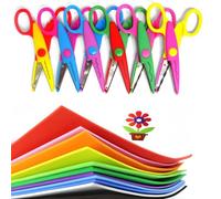 Set Forbice con 6 Lame, 10 Fogli A4 Colorati in Gomma Eva