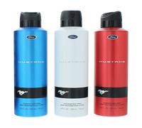 Set Ford: Mustang Blue, deodorante spray per uomo, 200 ml + Mustang Red, deodorante spray per uomo, 200 ml + Mustang White, deodorante spray per