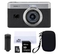 Set fotocamera digitale Kodak PIXPRO C1 nero, scheda Micro SD da 32 GB, custodia protettiva a conchiglia, treppiede per selfie e panno per la pulizia delle lenti in microfibra PELIKOOLA