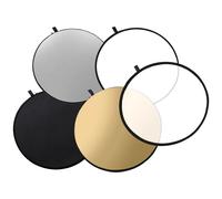 Set Fotografia Riflettore di luce 5 in 1 Pieghevole con Supporto 110cm rotondo