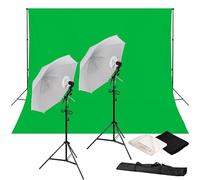 Set fotografico LED Bresser con fondale 3x3?m, 2 lampade da 60W, 3 teli, borsa inclusa