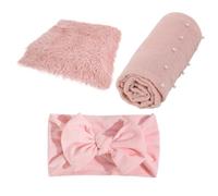 Set Fotografico per Ragazzo Ragazza Coperta e Fascia, Poliestere | Tre Pezzi, Accessori per Foto Newborn, Uso Domestico e Shower, Leggero, Delicato, Ricordo Speciale