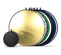 Set fotografico riflettore 7 in 1 - 43 pollici/110 cm pieghevole riflettore luce con borsa per il trasporto - oro, argento, nero, bianco, blu, verde, traslucido - riflettore rotondo per fotografia