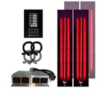 Set frameless InfraROTmed MAX© radiatore di calore profondo + controllo icon 4 touch, riscaldatore a infrarossi per sauna e cabina a infrarossi, faretto a spettro completo (2 x 500 W + 2 x 750 W + S)