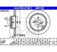 Set freni a disco ATE 24.0109-0138.1 per TOYOTA COROLLA (_E12_)