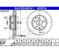 Set freni a disco ATE 24.0125-0214.1 per MAZDA CX-3 1.5 D