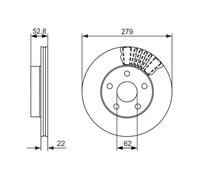 BOSCH 0 986 479 618 Disco freno