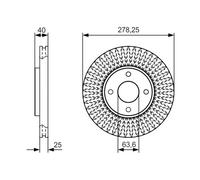 2x Disco freno ventilato 0 986 479 C48 BOSCH per FORD ECOSPORT