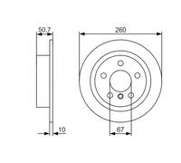 Disco freno BOSCH 0 986 479 C96 posteriore, pieno, altamente carbonizzato, 1 Pezzo