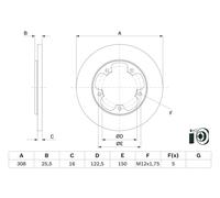 Disco freno BOSCH 0 986 479 F44 posteriore, pieno, 1 Pezzo
