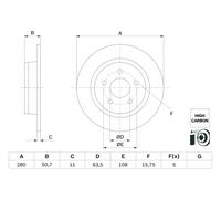 Disco freno BOSCH 0 986 479 G71 posteriore, pieno, altamente carbonizzato, 1 Pezzo