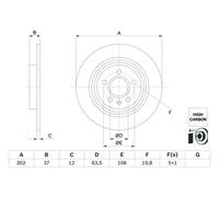 Bosch Disco freno 0 986 479 G98 posteriore pieno altamente carbonizzato 1 pezzo