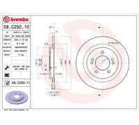 Disco freno BREMBO 08C25011 posteriore, completo, altamente carbonizzato, 1 pezzo