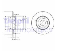 Set freni a disco DELPHI BG2314 per MERCEDES SERIE 124