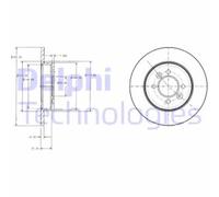 Set freni a disco DELPHI BG2694 per RENAULT LAGUNA I (B56_, 556_)