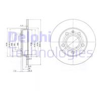 Dischi freno DELPHI BG2753C posteriore, pieno, 2 Pezzo