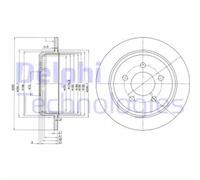 Delphi Dischi freno BG3073 posteriori pieni 2 pezzi