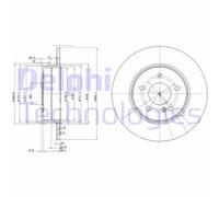 Delphi Disco freno BG3239C posteriore pieno per Mercedes-Benz 2 pezzi