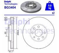Delphi Disco freno BG3404 – Anteriore Ventilato – Kit coppia per OPEL, VAUXHALL