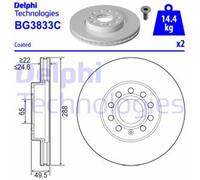 Discofreno BG3833C DELPHI per VW TOYOTA AUDI SEAT SKODA CUPRA