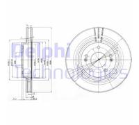 Set freni a disco DELPHI BG3860 per HYUNDAI SANTA FÉ 2.0 CRDi 4x4