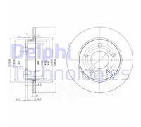 Delphi Disco freno BG4025C posteriore pieno Ø265 mm per Mazda 3 2 pezzi