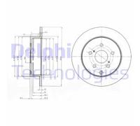 Delphi Dischi freno BG4051 posteriori 2 pezzi per Toyota Corolla Verso 2004-2009