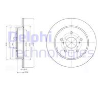Delphi Disco freno BG4222 posteriore pieno kit 2 pezzi per FIAT SEDICI