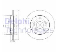 Dischi freno DELPHI BG4233 posteriore, pieno, 2 Pezzo