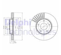 Delphi Dischi freno BG4282C anteriore ventilato 2 pezzi per NISSAN