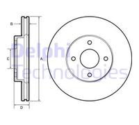 Delphi Disco freno BG4454 ventilato anteriore – kit 2 pezzi per Nissan Micra IV/Note 2013-2016